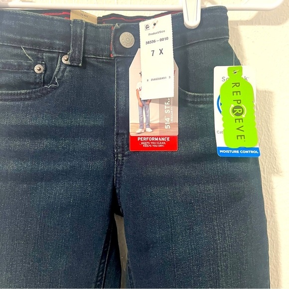 Levi's 514 Straight Flex Stretch Boys 7X Regular Stain Release Adjustable Waist - Picture 2 of 10